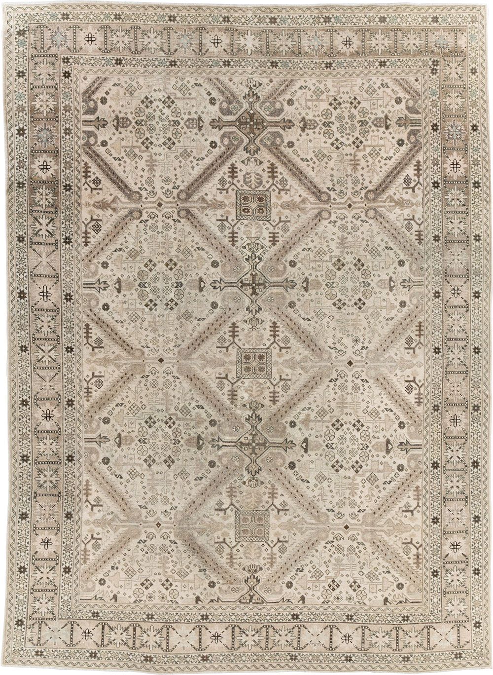 Vintage Persian Tabriz Accent Carpet, No.25866 - Galerie Shabab