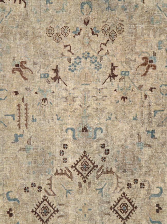 Vintage Persian Tabriz Accent Carpet, No.25867 - Galerie Shabab
