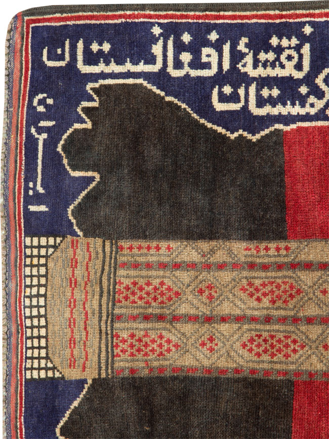 Vintage Afghan Pictorial Map Rug, No.25870 - Galerie Shabab