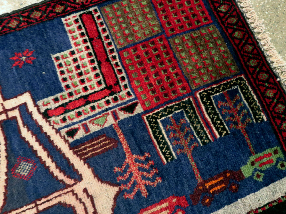 Vintage Afghan Pictorial Baluch Rug, No.25871 - Galerie Shabab