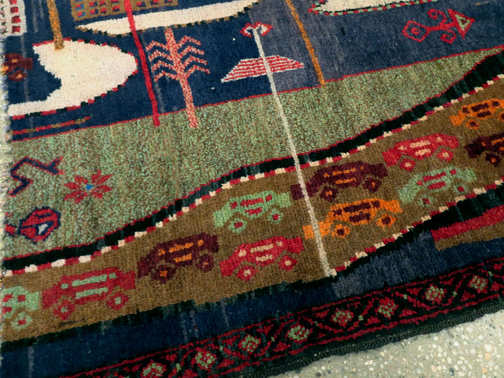 Vintage Afghan Pictorial Baluch Rug, No.25871 - Galerie Shabab