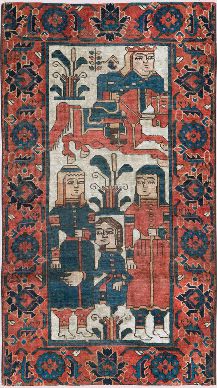 Vintage Persian Bakhtiari Pictorial Throw Rug, No.25872 - Galerie Shabab