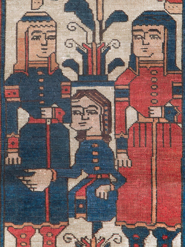 Vintage Persian Bakhtiari Pictorial Throw Rug, No.25872 - Galerie Shabab