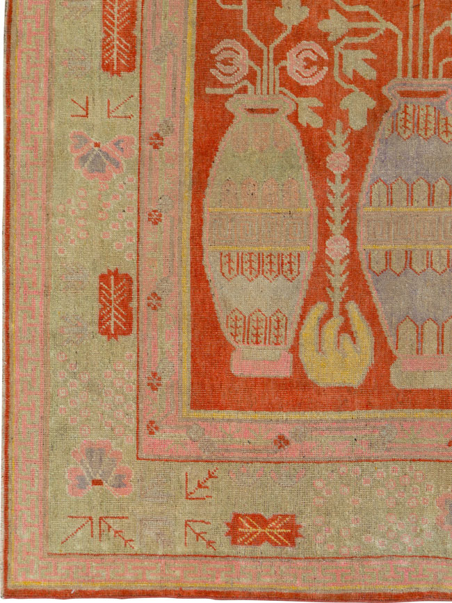 Vintage East Turkestan Khotan Pictorial Rug, No.25875 - Galerie Shabab