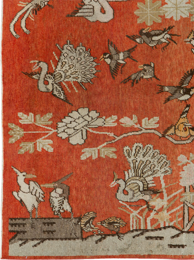 Vintage East Turkestan Khotan Pictorial Rug, No.25876 - Galerie Shabab