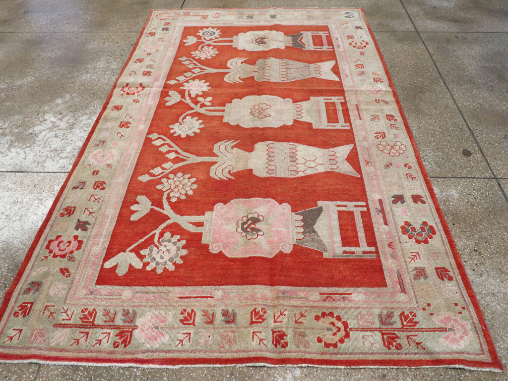 Vintage East Turkestan Khotan Pictorial Rug, No.25881 - Galerie Shabab