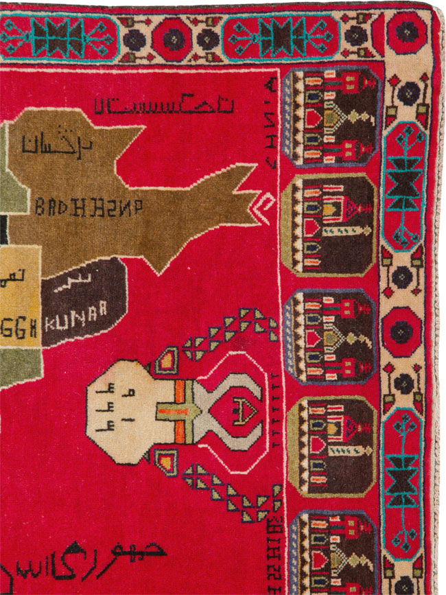 Vintage Afghan Map Rug, No.25886 - Galerie Shabab