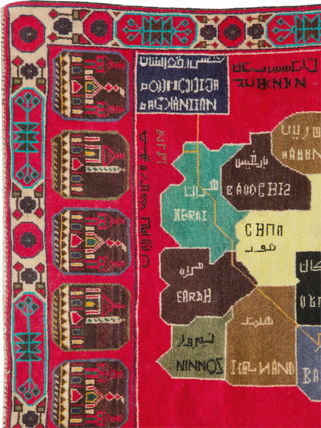 Vintage Afghan Map Rug, No.25886 - Galerie Shabab