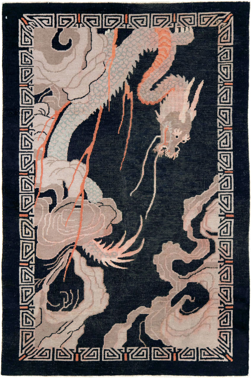 Vintage Chinese Deco Rug, No.25897 - Galerie Shabab