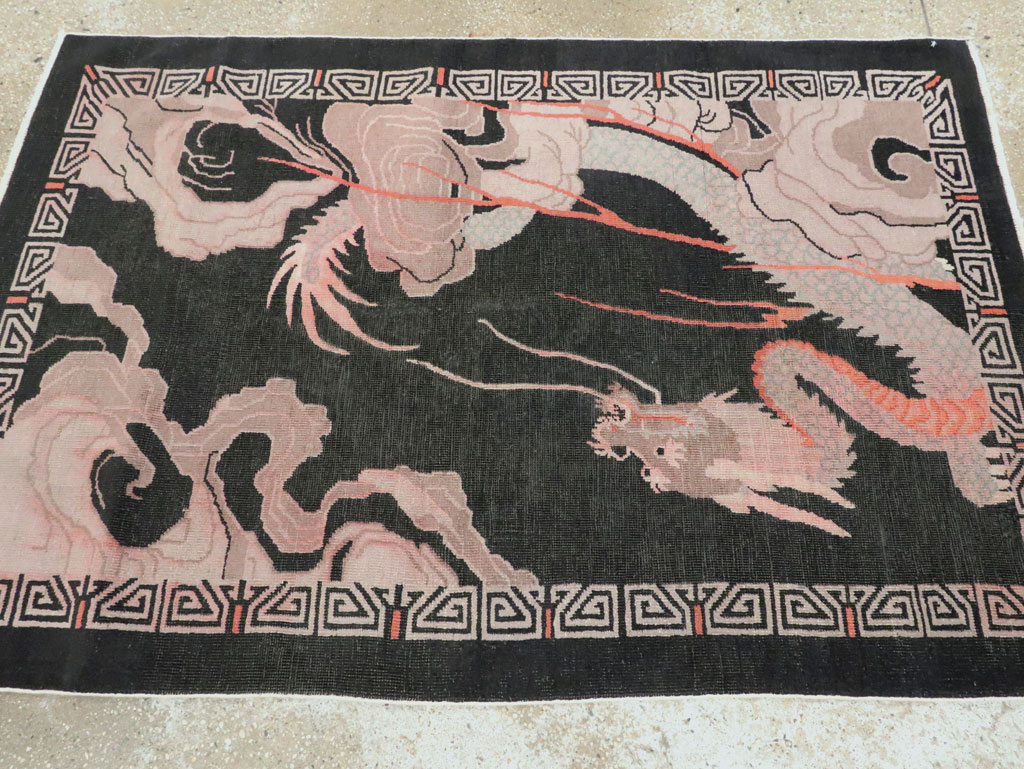Vintage Chinese Deco Rug, No.25897 - Galerie Shabab