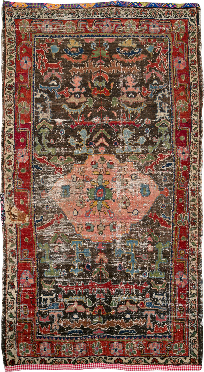Vintage Persian Hamadan Distressed Rug, No.25920 - Galerie Shabab