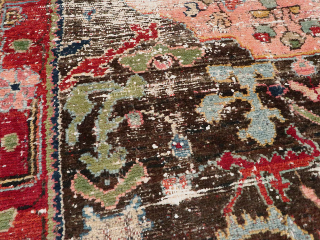Vintage Persian Hamadan Distressed Rug, No.25920 - Galerie Shabab