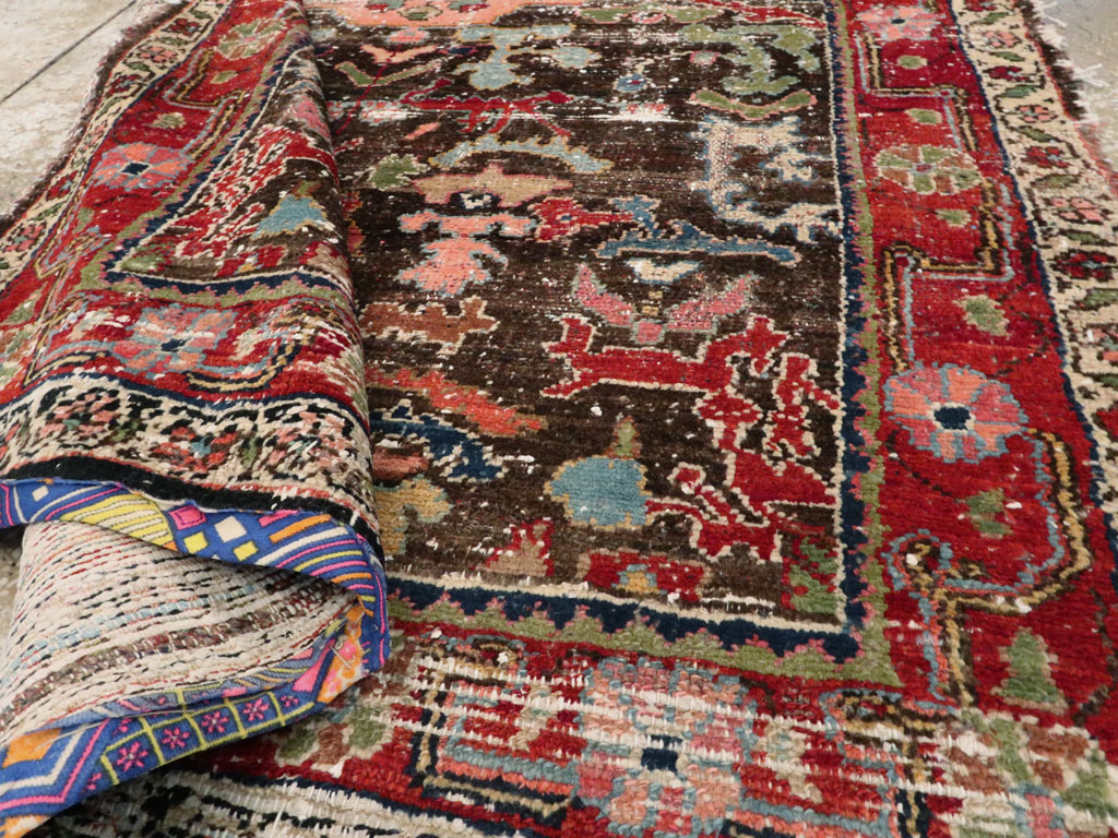 Vintage Persian Hamadan Distressed Rug, No.25920 - Galerie Shabab