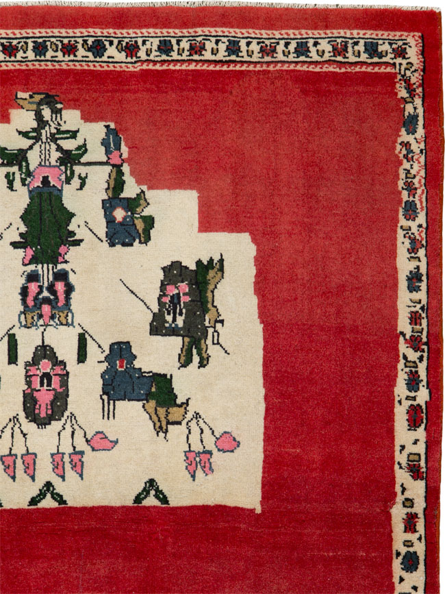 Vintage Persian Mahal Rug, No.25938 - Galerie Shabab