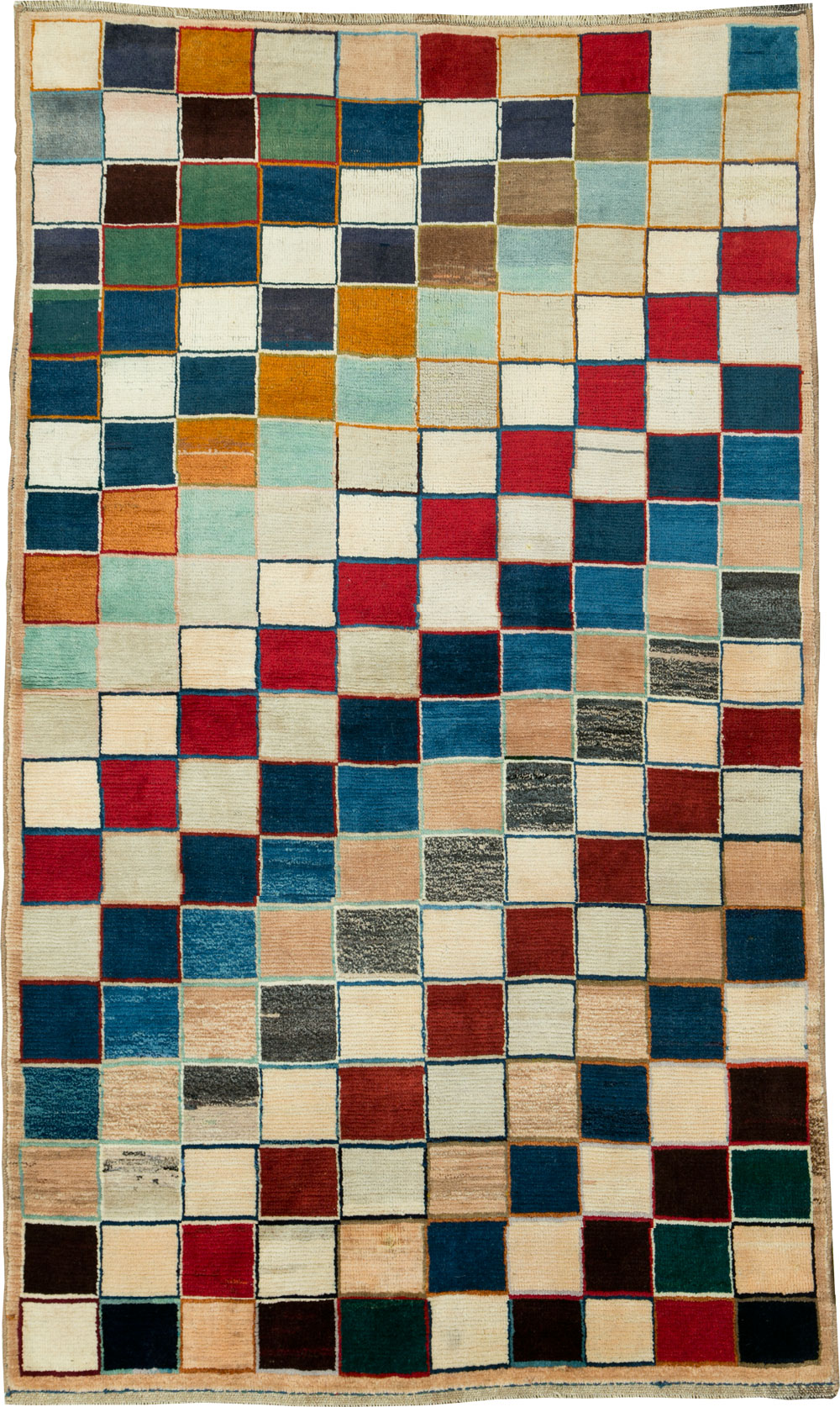 Vintage Persian Gabbeh Deco Rug, No.25950 - Galerie Shabab