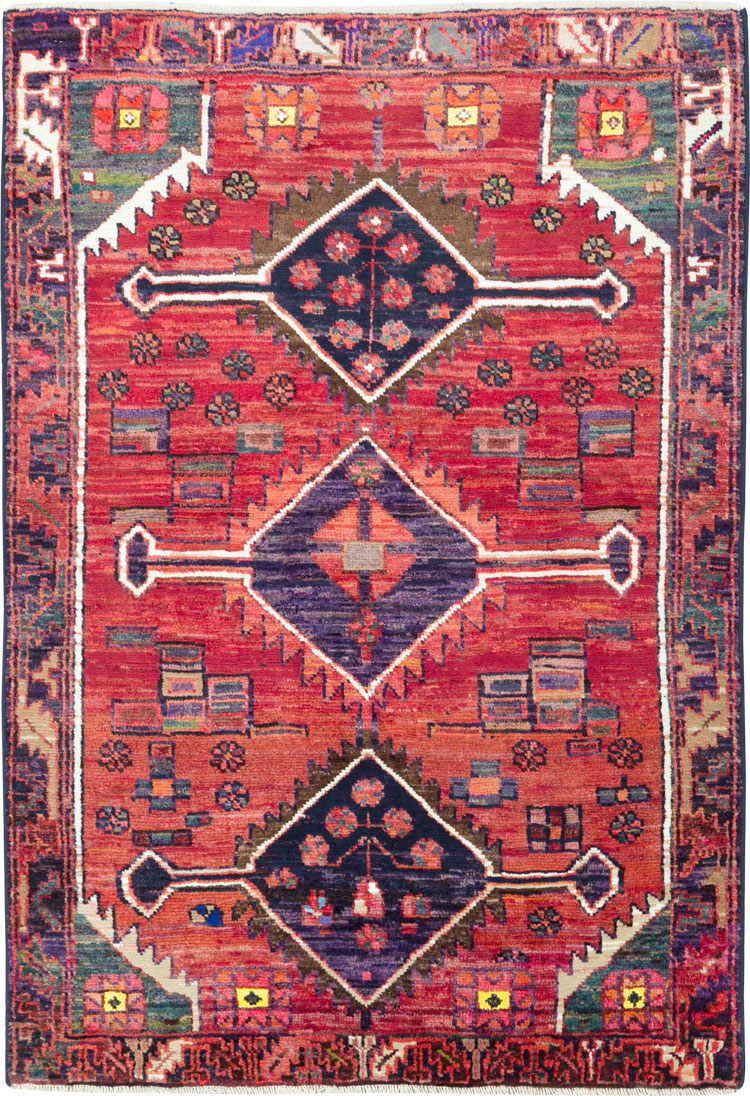 Vintage Persian Kurd Throw Rug, No.25956 - Galerie Shabab