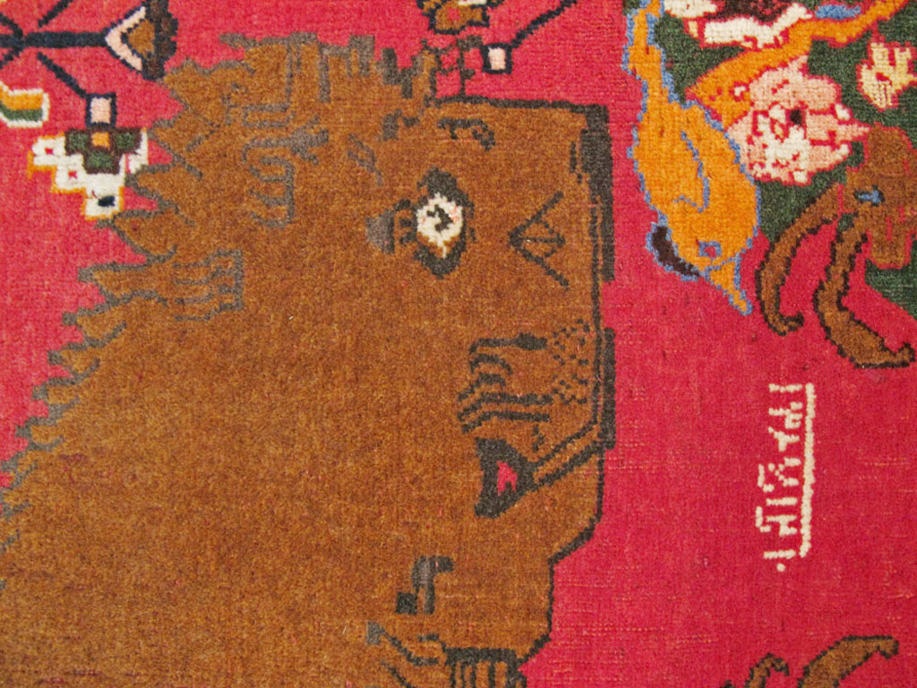Vintage Persian Pictorial Shiraz Rug, No.25985 - Galerie Shabab