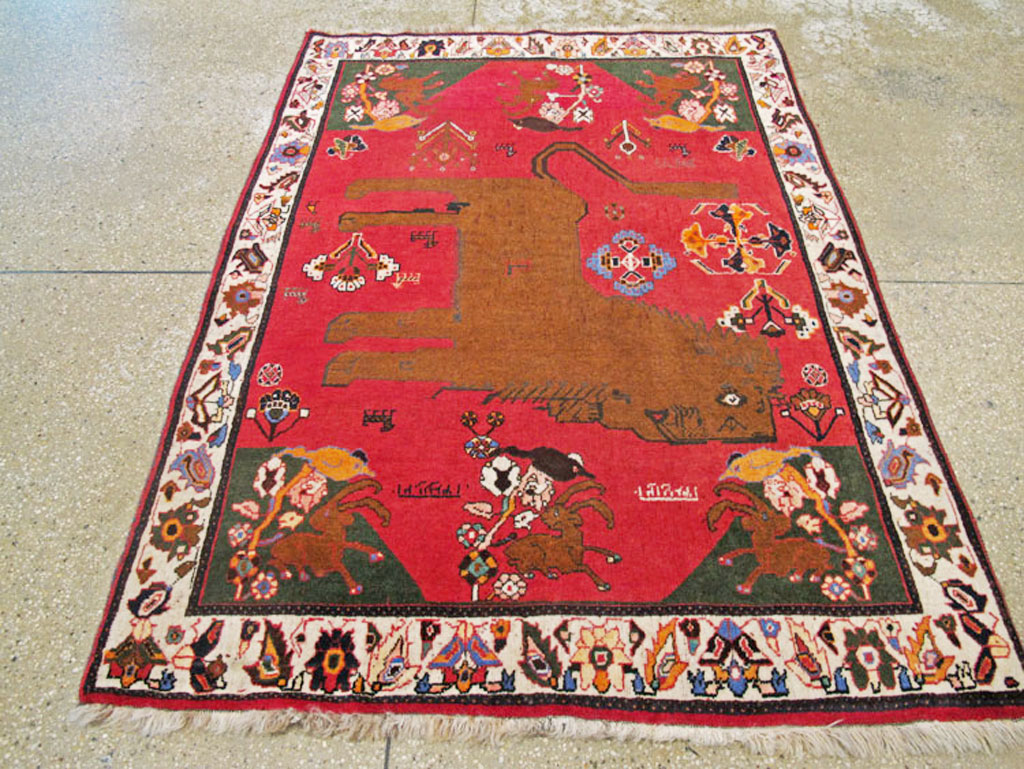 Vintage Persian Pictorial Shiraz Rug, No.25985 - Galerie Shabab
