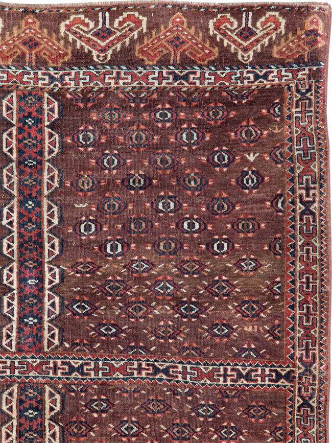 Antique Central Asian Tekke Tribal Accent Rug, No.25991 - Galerie Shabab