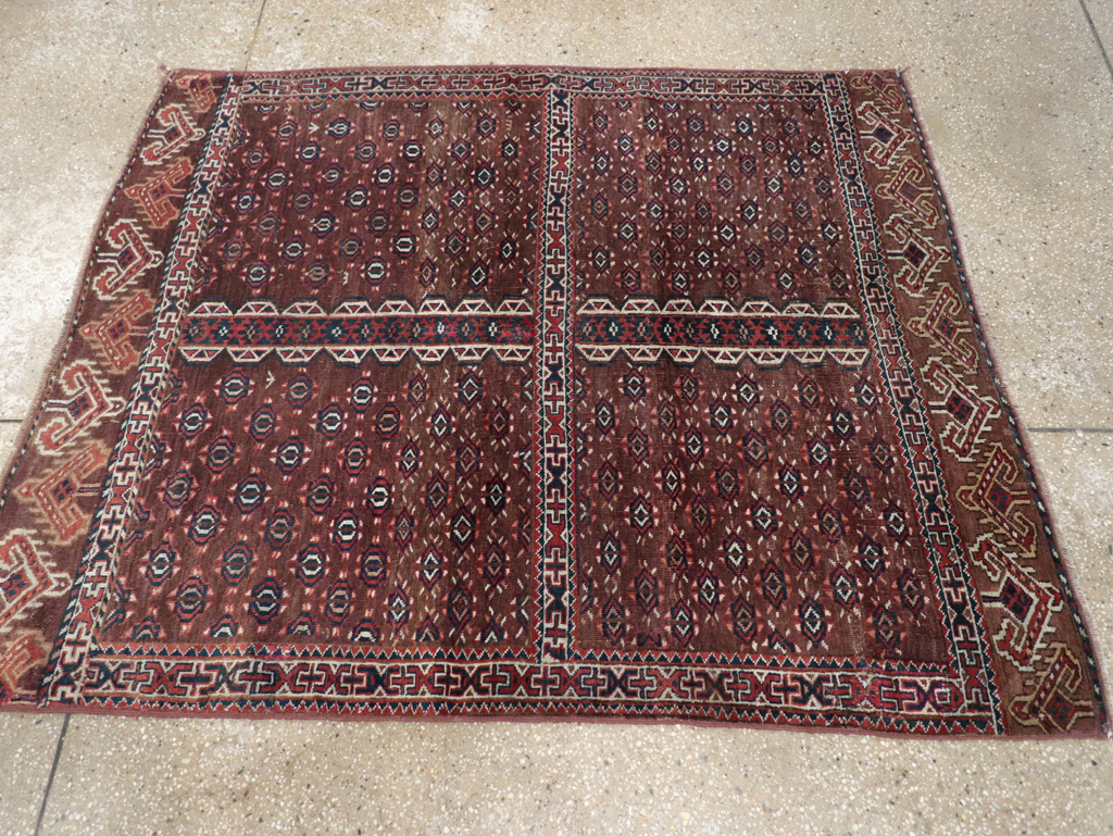 Antique Central Asian Tekke Tribal Accent Rug, No.25991 - Galerie Shabab