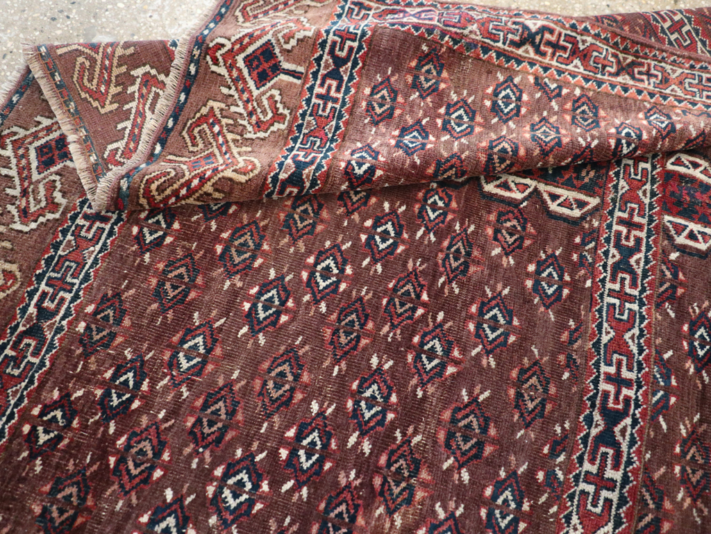 Antique Central Asian Tekke Tribal Accent Rug, No.25991 - Galerie Shabab
