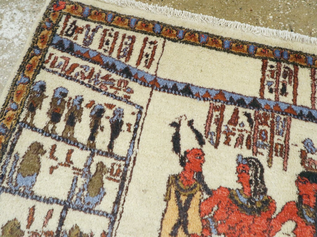 Vintage Egyptian Pictorial Rug, No.25998 - Galerie Shabab