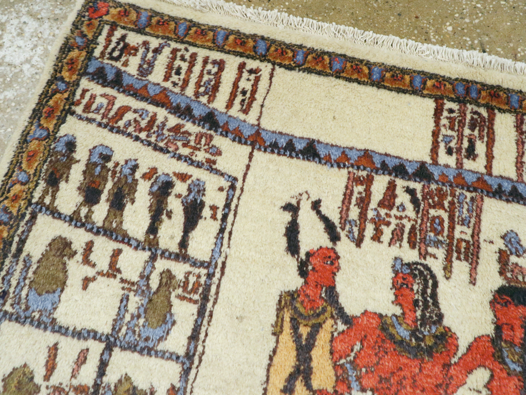 Vintage Egyptian Pictorial Rug, No.25998 - Galerie Shabab