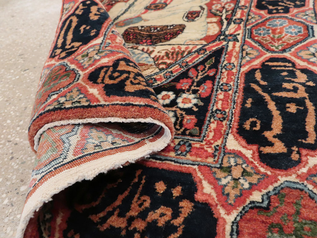 Antique Persian Dabir Kashan Pictorial Rug, No.26002 - Galerie Shabab