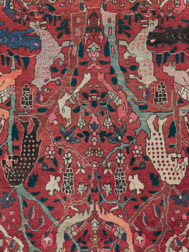 Vintage Persian Tabriz Pictorial Accent Rug, No.26003 - Galerie Shabab