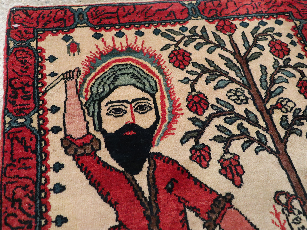 Antique Persian Sarouk Pictorial Rug, No.26006 - Galerie Shabab