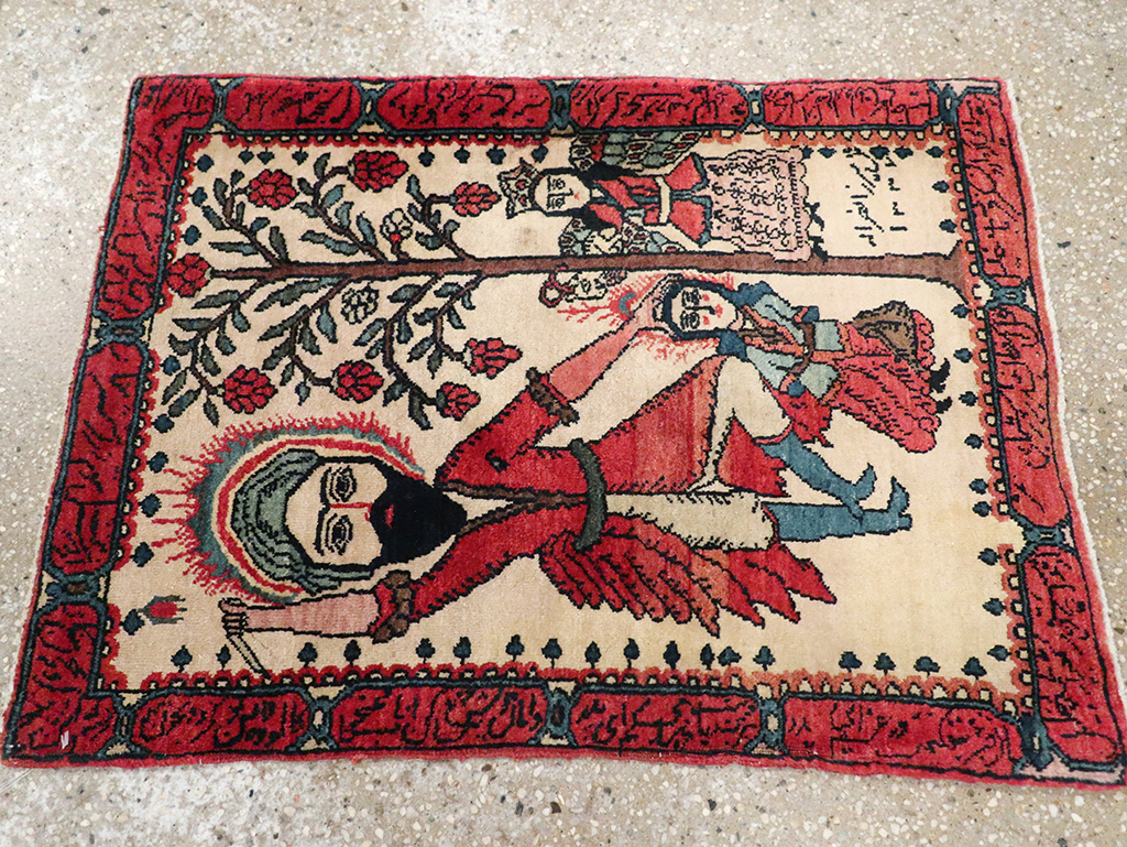 Antique Persian Sarouk Pictorial Rug, No.26006 - Galerie Shabab