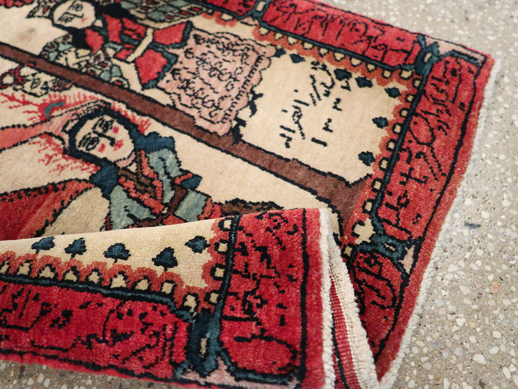 Antique Persian Sarouk Pictorial Rug, No.26006 - Galerie Shabab