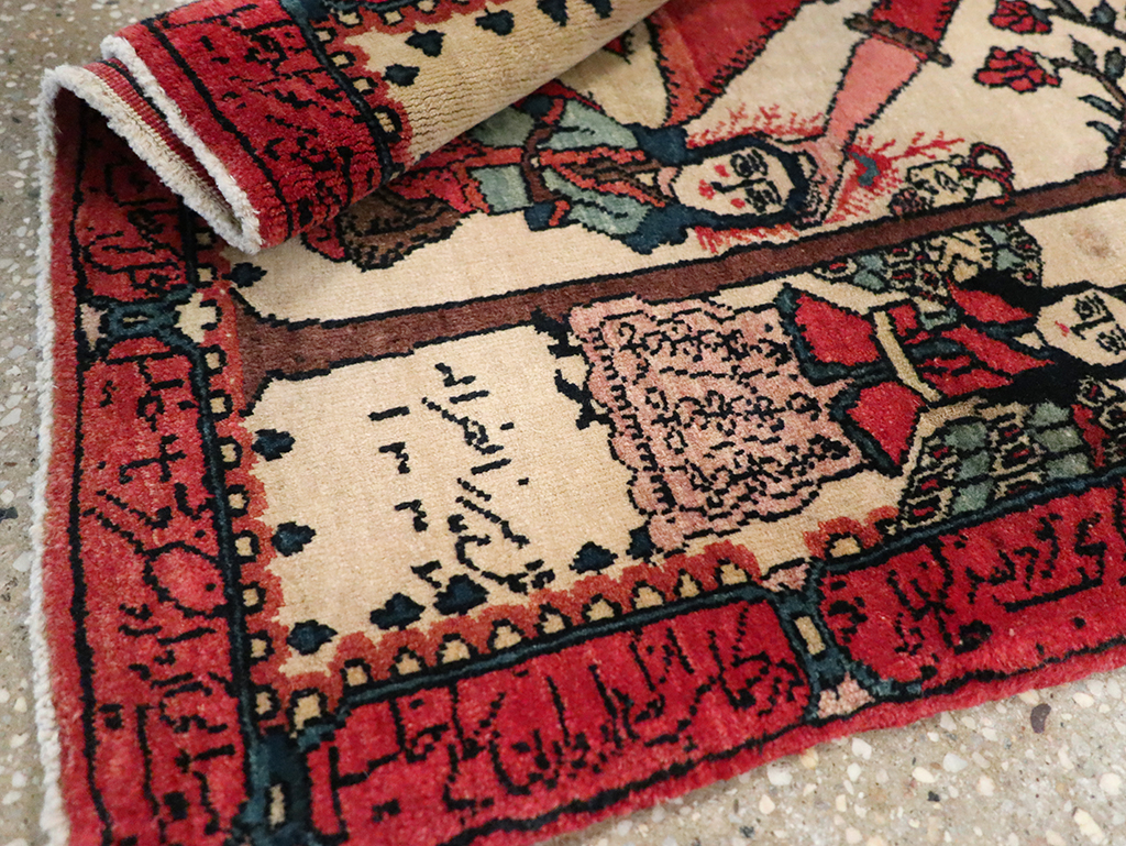 Antique Persian Sarouk Pictorial Rug, No.26006 - Galerie Shabab