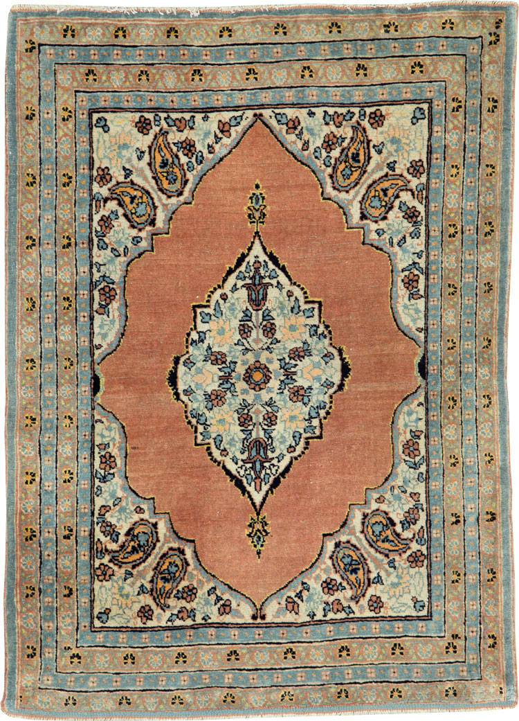 Antique Persian Tabriz Hagi Jalili Throw Rug, No.26019 - Galerie Shabab