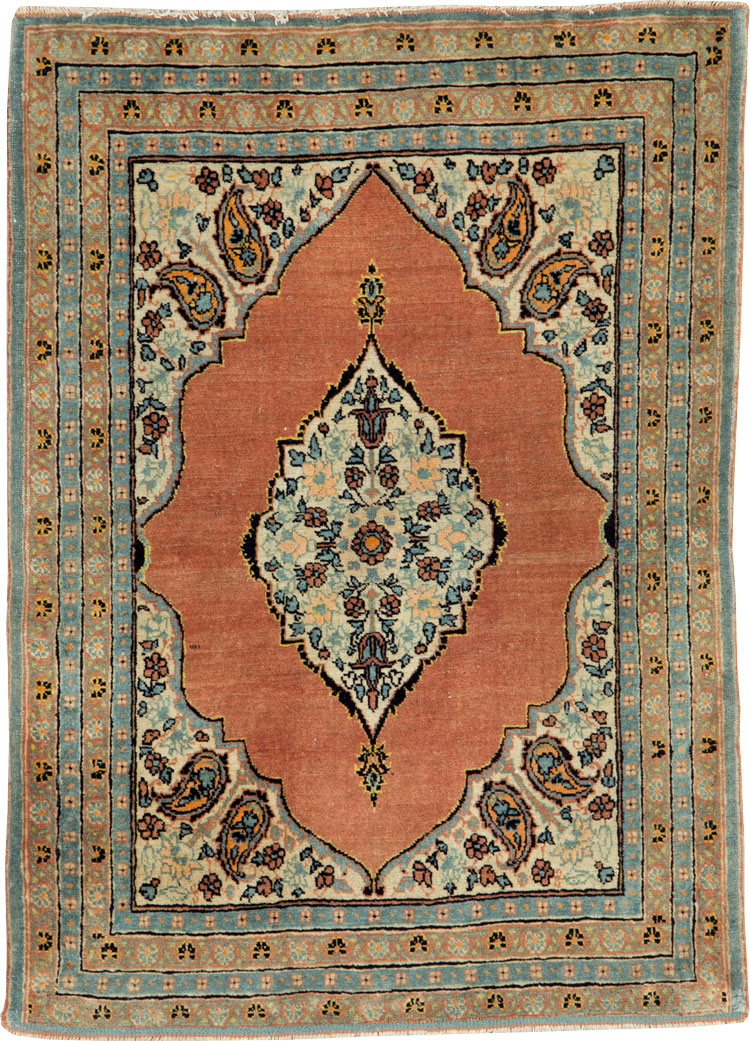Antique Persian Tabriz Hagi Jalili Throw Rug, No.26019 - Galerie Shabab