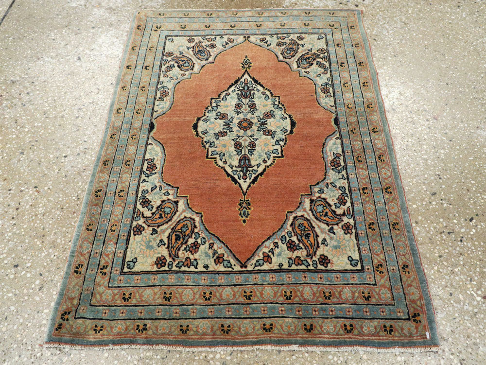 Antique Persian Tabriz Hagi Jalili Throw Rug, No.26019 - Galerie Shabab