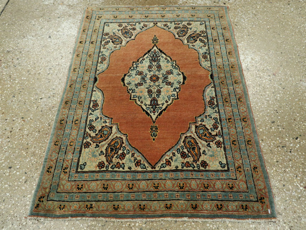 Antique Persian Tabriz Hagi Jalili Throw Rug, No.26019 - Galerie Shabab