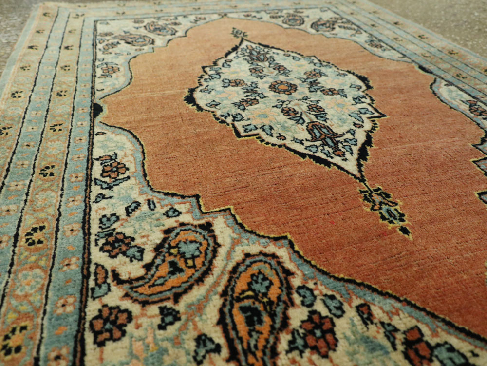 Antique Persian Tabriz Hagi Jalili Throw Rug, No.26019 - Galerie Shabab