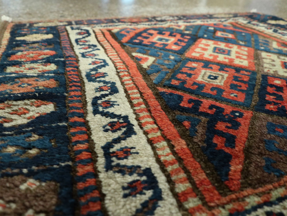 Antique Persian Jaff Kurd Square Throw Rug, No.26024 - Galerie Shabab