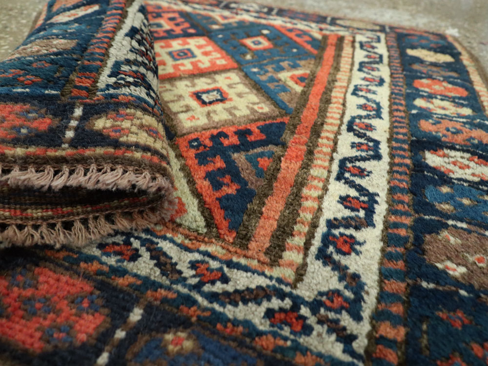 Antique Persian Jaff Kurd Square Throw Rug, No.26024 - Galerie Shabab