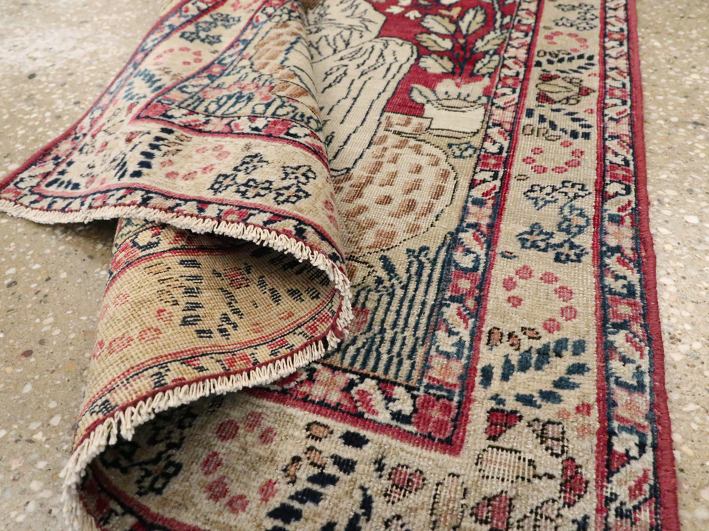 Antique Persian Pictorial Lavar Kerman Rug, No.26026 - Galerie Shabab