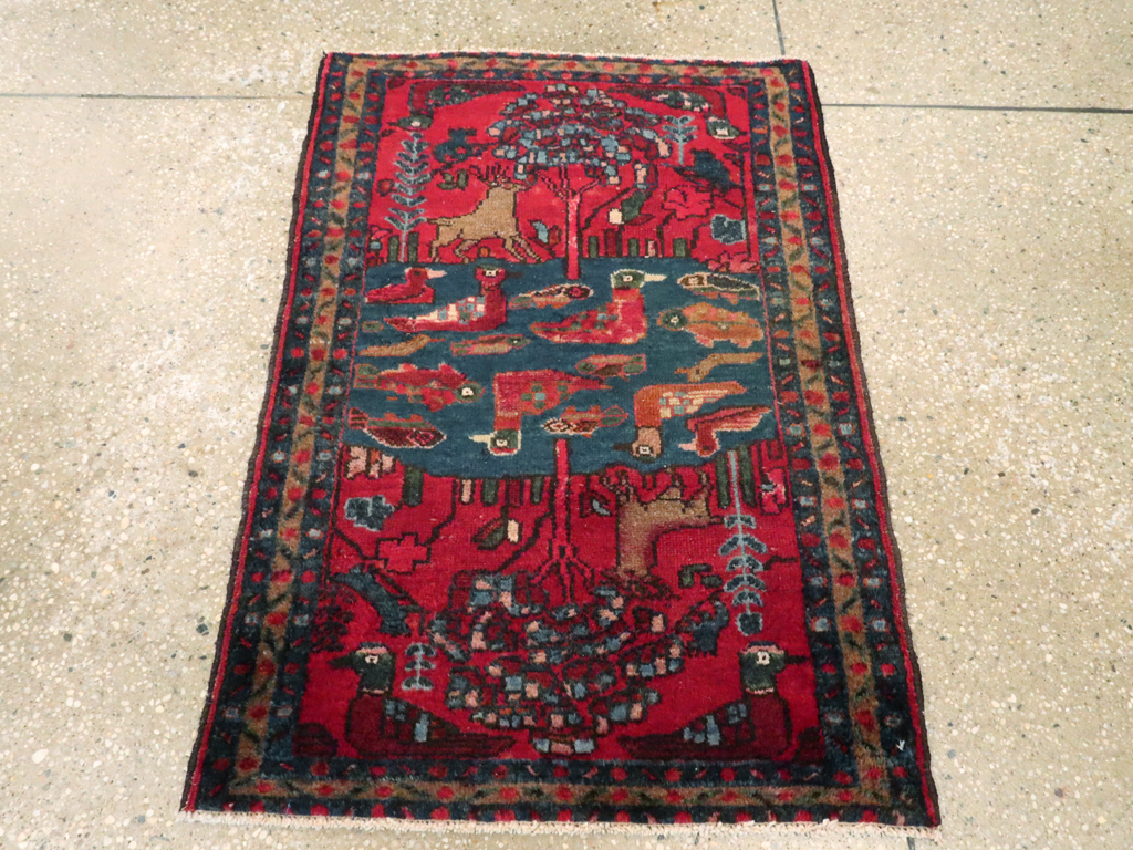 Vintage Persian Lilihan Pictorial Rug, No.26029 - Galerie Shabab