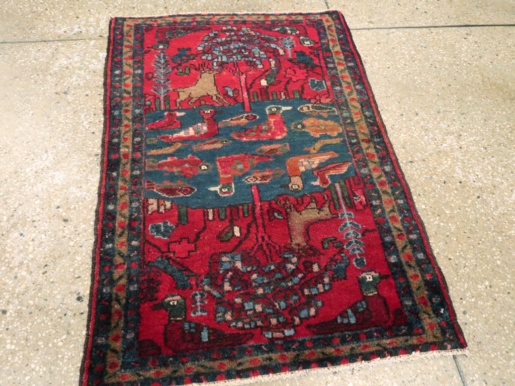 Vintage Persian Lilihan Pictorial Rug, No.26029 - Galerie Shabab
