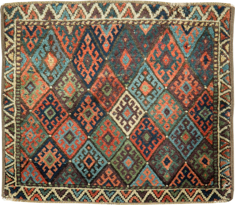 Antique Persian Jaff Kurd Throw Rug, No.26030 - Galerie Shabab
