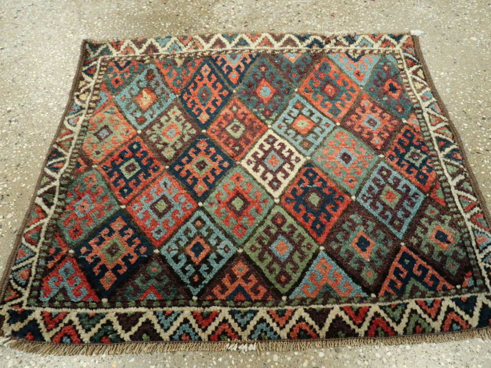 Antique Persian Jaff Kurd Throw Rug, No.26030 - Galerie Shabab