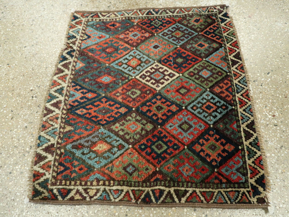 Antique Persian Jaff Kurd Throw Rug, No.26030 - Galerie Shabab