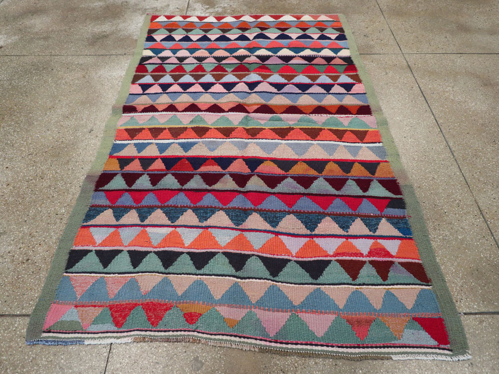 Vintage Persian Flatweave Accent Rug, No.26079 - Galerie Shabab