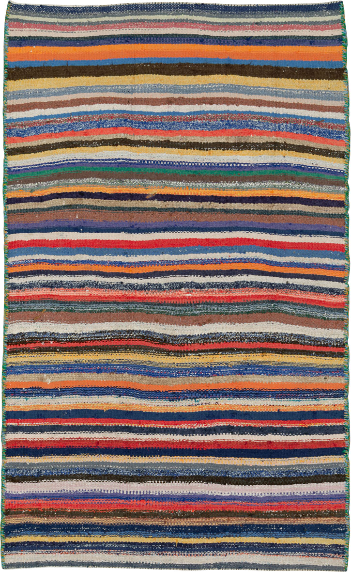 Vintage Persian Flatweave Kilim Throw Rug, No.26118 - Galerie Shabab