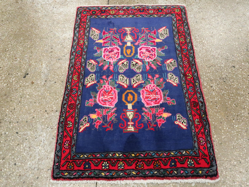 Vintage Persian Hamadan Throw Rug, No.26155 - Galerie Shabab