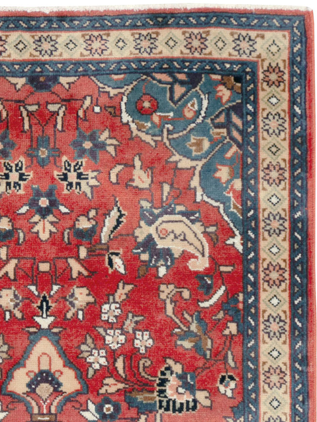 Vintage Persian Tabriz Throw Rug (Pair: 1 of 2), No.26189 - Galerie Shabab